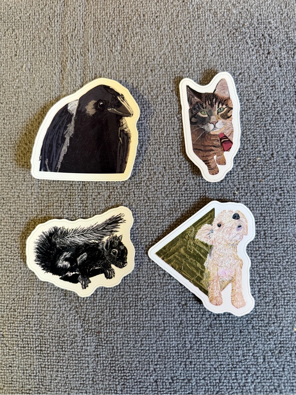 4 pack die cut stickers of Animals of Vancouver